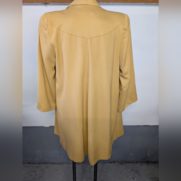 Vintage 1940s Swing Coat Goldenrod Open Front Side pocket Shoulder pads Size M - Picture 2 of 6